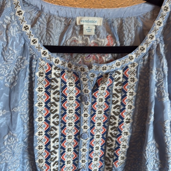 Sundance Melody Blue Floral Embroidered Blouse/ Size small - Picture 5 of 15